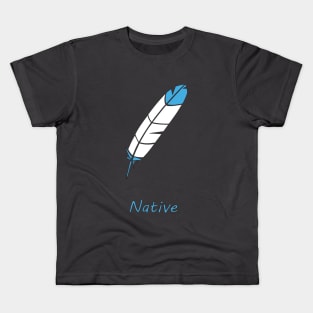 Native American Turquoise Eagle Feather Kids T-Shirt